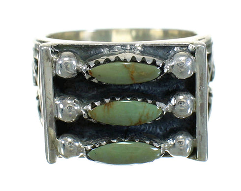 Genuine Sterling Silver Turquoise Needlepoint Water Wave Ring Size 5 FX90562